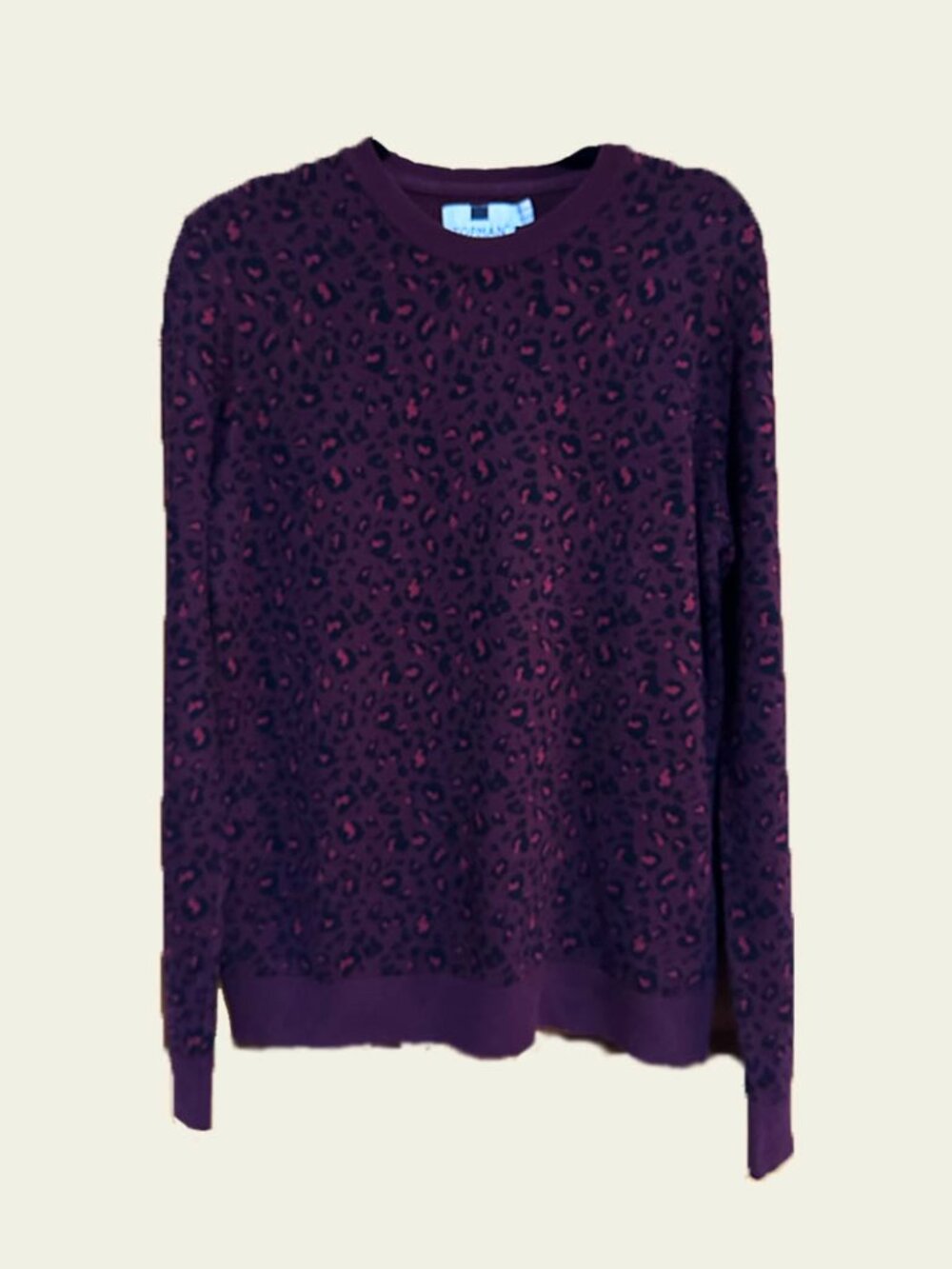 TOPMAN Original Leopard Intarsia Crew Neck Sweater